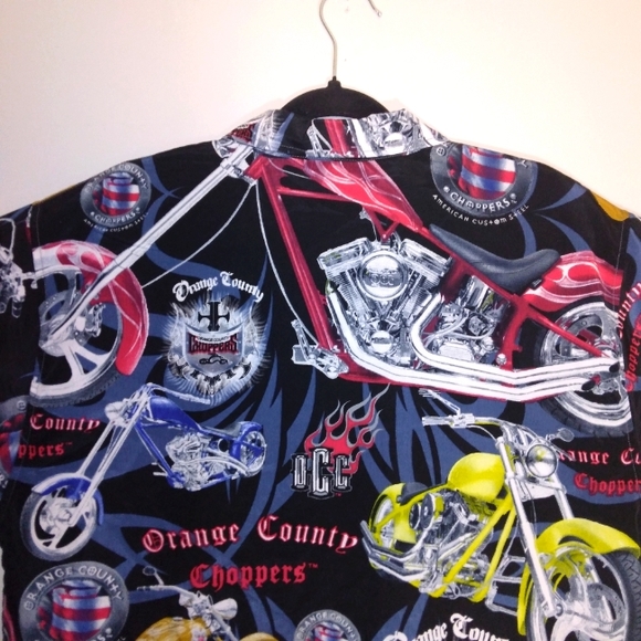 Vintage Orange County Chopper Short Sleeve Button Down Men's Size Large - Picture 10 of 12